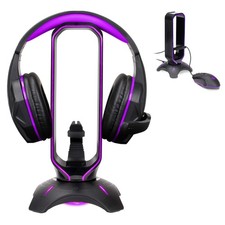 PC Gaming Headset Stand with Mouse Bungee - RGB Headphone Holder, 2 USB Ports...