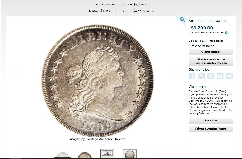 NGC Grade AU 55 US Early Dollar Coins (1794-1804) for sale | eBay