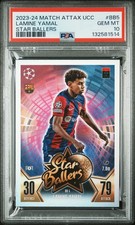 2023 TOPPS MATCH ATTAX UEFA CLUB COMPETITIONS STAR BALLERS LAMINE YAMAL PSA 10