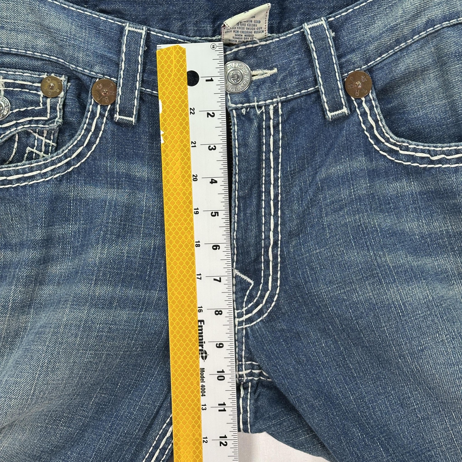 Vintage True Religion Ricky Jeans Mens 38 Blue Straight Leg Rope Wide Stitch USA thumbnail 14