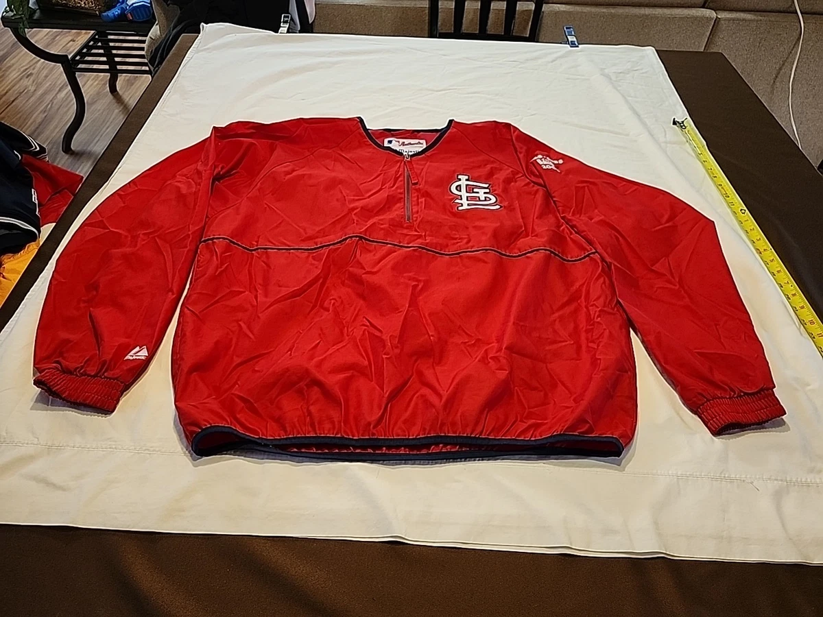 Vintage Majestic St. Louis Cardinals 1/4 Zip Pullover Jacket Red