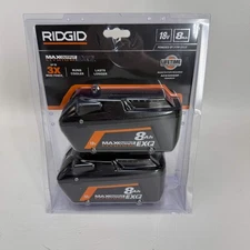 New Ridgid AC840080P 18V 8Ah Max Output EXP Lithium-Ion Battery 2Pack