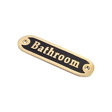 Brass Bathroom Toilet Washroom Door Sign Casted Gold/Black Handmade Plaque