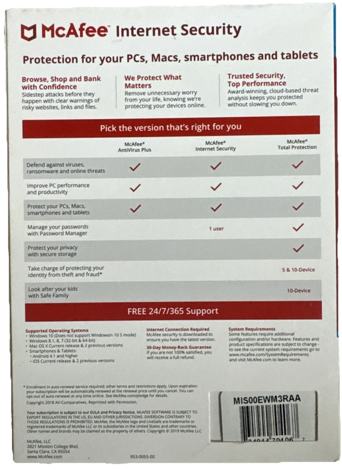 McAfee Internet Security 3 Device Antivirus Software 1 Year Subscription - Image 2 of 2