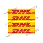 4 x DHL Logo Badge Sticker car window van decal man cave