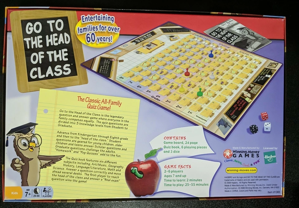 Go to the Head of the Class 2008 Winning Moves Hasbro Trivia - Complete - Image 3 of 3