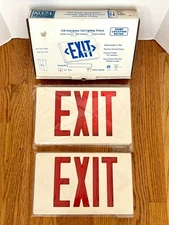 LED Emergency Exit Light Sign Fixture UL Listed Red Letter Double Face NOB