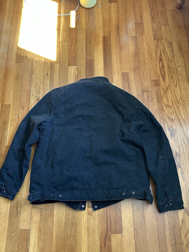 Levis Black Denim Jacket Quilted & Insulated Mens Size XL Coat eBay