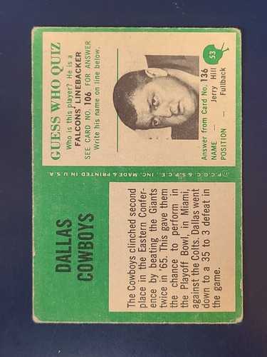 1966 Philadelphia Fußballkarten vervollständigen Ihr Set Sie wählen #1 - 104 - Bild 103 von 205