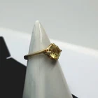 Vintage Avon Pale Green Gem Gold Tone Ring Size 5 Costume Jewelry