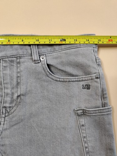 Uniqlo Denim Skirt Size 10 12 Jean Low Rise 90's y2k Cargo Distressed - Picture 2 of 7