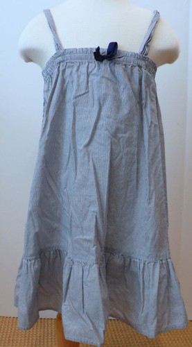 Robe Fille L.O.G.G. H&M Rayée Bleu Et Blanc - Taille 3-4 Ans - Coton - Sans Manches - Occasion Très Bon état