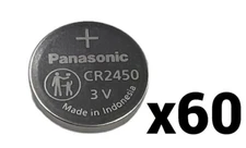 60 SIXTY NEW BULK PANASONIC CR2450 CR 2450 3v Lithium Battery Batteries EXP 2032