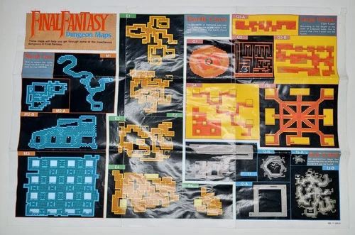 Final Fantasy 1990 Nintendo NES Dungeon Maps / Item Chart NES-FF-USA(A)