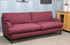 JOHN LEWIS OTLEY GRAND 4 SEATER SOFA IN BRUSHED COTTON BURGUNDY FABRIC RRP £1799