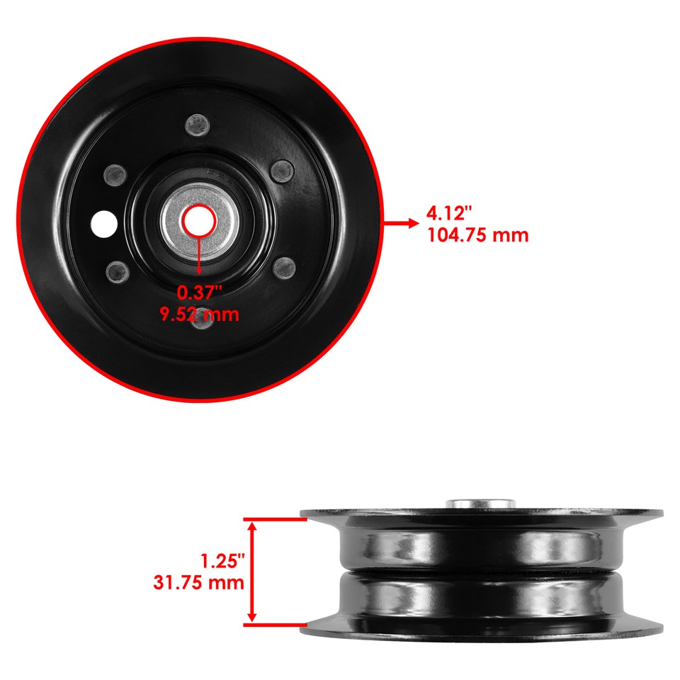 2 Flat Idler Pulleys For Toro Z420 Z4200 Z4235 ZS4200 42" Deck - Replacement 132-9420, Aluminum
