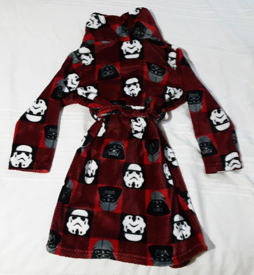 Bata de baño a cuadros marca Star Wars juvenil talla 8 Darth Vader y Storm Troopers... Foto 3 de 3
