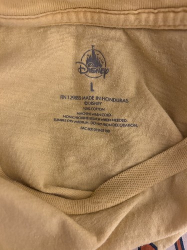 Walt Disney World T-Shirt Manica Corta Giallo Logo Retrò Grafica (L) - Foto 3 di 3