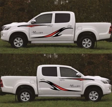 Stripes Decals Stickers Sports For Car Pickup Two side Body Decoration 2Pcs