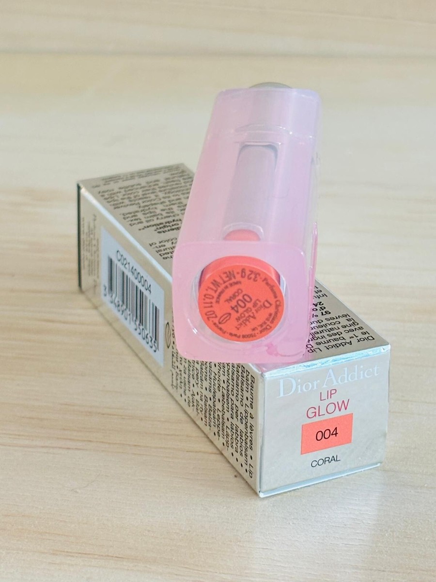 DIOR Addict Lip Glow Color Reviving Lip Balm # 004 CORAL ~ 3.4 g