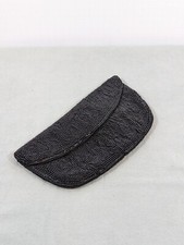 Vintage black beaded clutch purse from 1950s - made in Japan