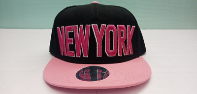 NYC 1664 New York Cap Snap Back Embroidered Pink and Black  display picture 2