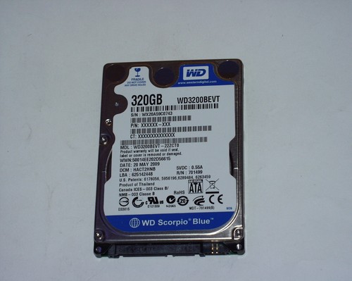 Western Digital WD3200BEVT  320 GB SATA SMART ok Laufzeit 589 Stunden