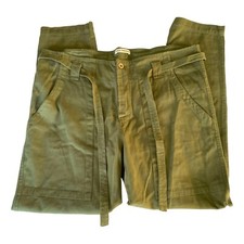 Ulla Johnson Olive Army Green Cropped Pants Tie Waist High Rise Trousers 6