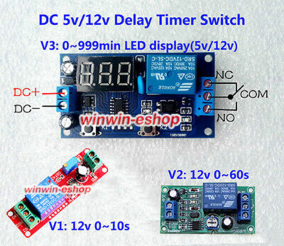 NE555 Delay Timer DC5V 12V Adjustable Time Relay Switch Relay Module LED Display