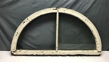 Industrial Arch Window Sash Half Round Top 26X49 2 Lite Transom VTG Old 301-24B