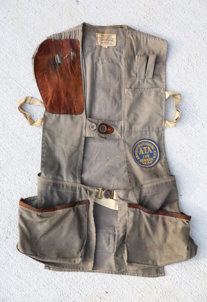 Vtg Bob Allen Gun Club Trap Shooting Hunting Vest Small Peters Remington Patches - Image 2 of 4