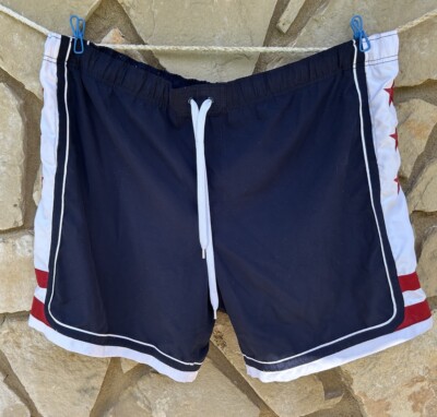 BREAKWATER Swim Trunks Swimsuit XXL Red White Blue 4th of July Excellent