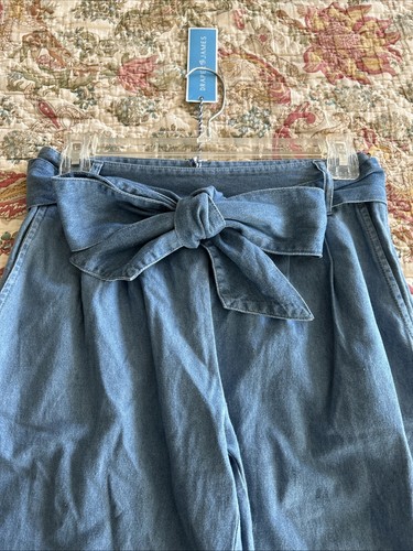 Draper James Chambray Wide Leg Soft Denim Pants Sz 0, Inseam 33” Reg$98 - Picture 6 of 7