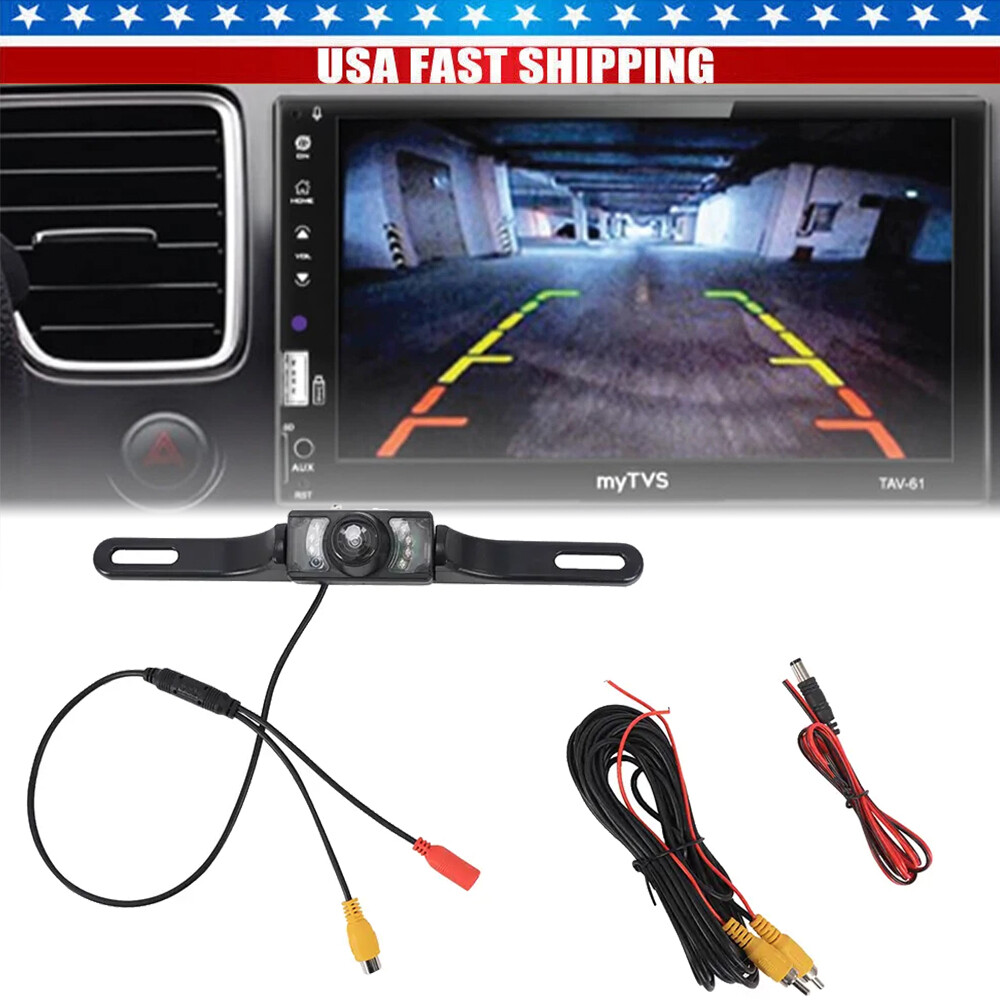 Car Backup Camera Reverse Rear View Parking Night Vision Waterproof CMOS 7 LED
