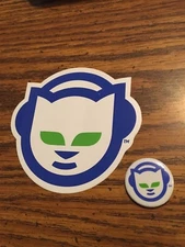 Original Napster Logo Sticker Vinyl Decal - 3.5" x 3.25" with Bonus lapel pin!!