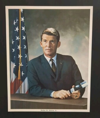 NASA Photo Walter Schirra only Astronaut to Fly Mercury Gemini & Apollo 8x10