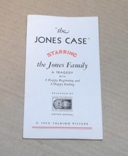 Folleto desplegable estuche Jones Family-Jones de seguro protegido de la década de 1930