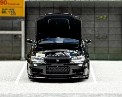 MH 1:64 Black JDM Skyline GTR R34 Z-Tune Sports Model