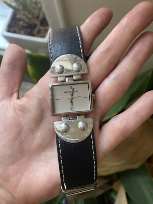 Michael Kors Watch mk 4054 Michael Kors Rectangular Watch Black Leather Band MK 4054  main image 2