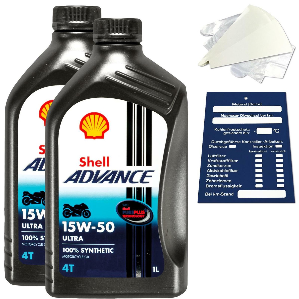 2 Litre Original Shell Advance 4T Ultra 15W50 Engine Oil