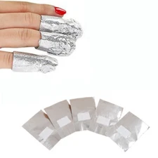 100 Pcs Aluminium Foil Nail Art Soak Off Acrylic Gel Polish Nail Wraps Remover