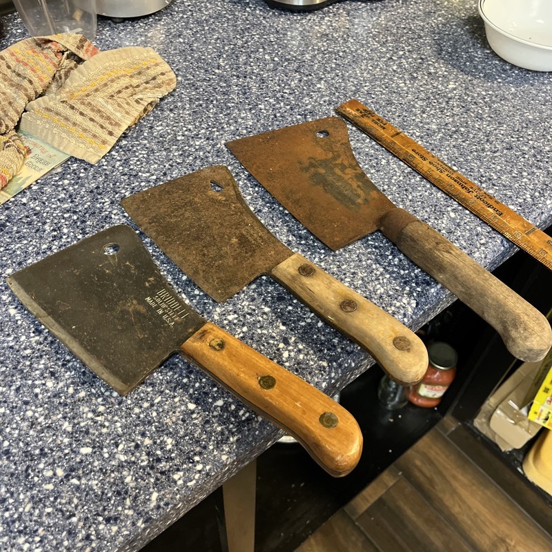 SAMUEL LEE 7" MEAT CLEAVER L.F.&C. Plus Two Briddell Meat Cleavers 3 Cleaver’s
