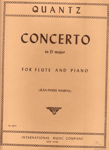 Concerto Flute Ré Majeur en édition urtext pour flûte et piano de prestige