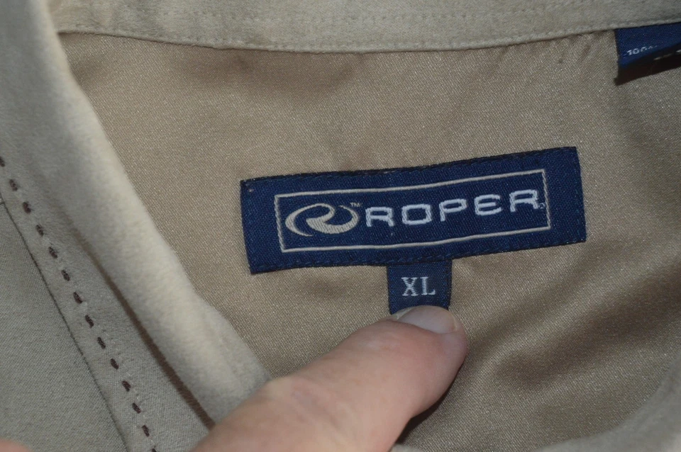Roper Men's Suede Shirt Jacket Size XL Rancher Shacket Lined Snaps - Image 3 of 4