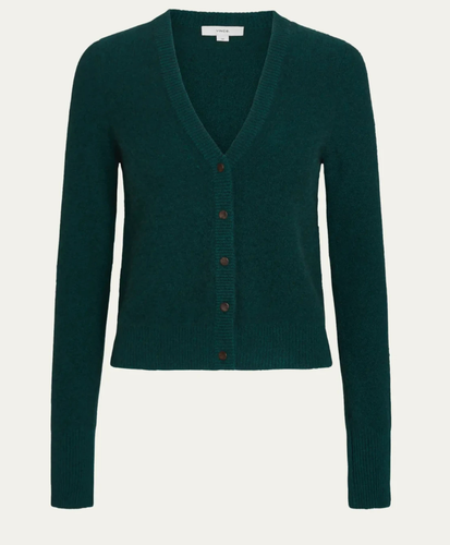 Vince Plush Boiled Cashmere Button Cardigan Jade Lake Green S;NWT