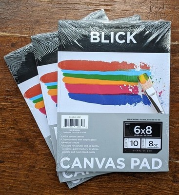 Blick 6x8'' Canvas Pads for Painting & Drawing [Lot of 3]
