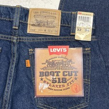 Vintage Levis 518 Bootcut Jeans Men 32x34 Orange Tab Relaxed Fit Made In USA New
