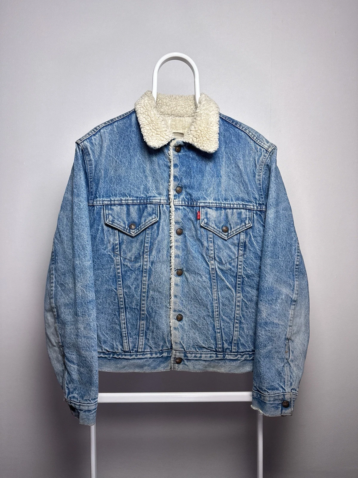 Levi’s 1970s 70605-0213 Blank Tab Sherpa Lined Denim Jacket Size S