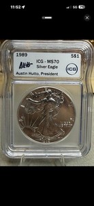 U.S. Mint 1989 American Silver Eagle $1 1 oz .999 Silver ICG MS70 8339930301