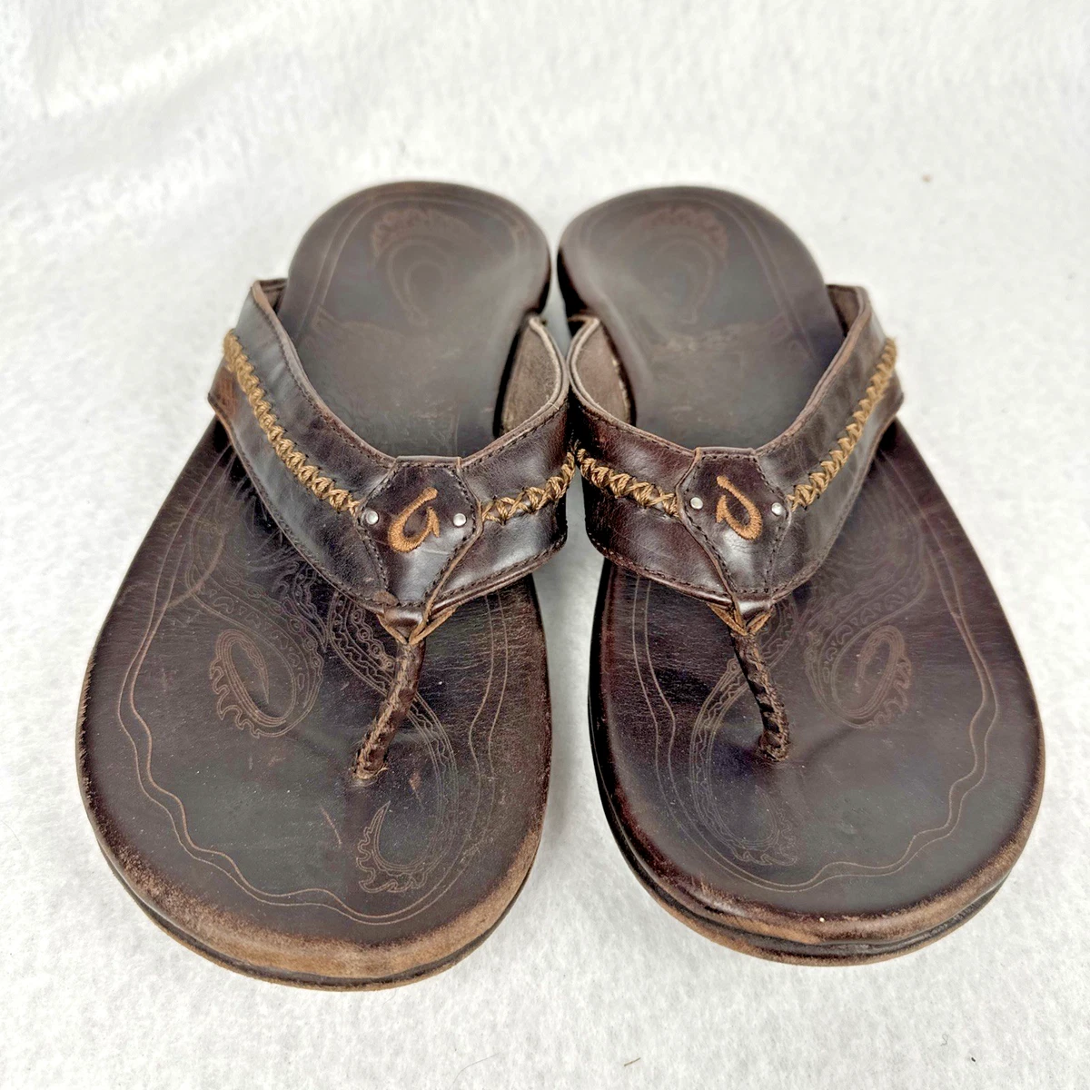 Flip Flop Brown Leather Upper Sandals for Men for sale | eBay